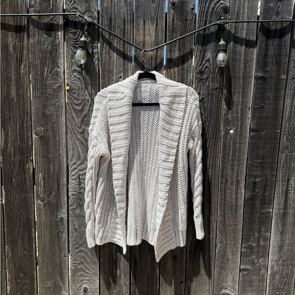 Abercrombie and Fitch Cream Whit Colored Heavy Knit Cotton Acrylic Sweater Small
